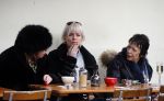 Amsterdam 5 maart 2016
Stacey Rookhuizen op terras met twee dames
