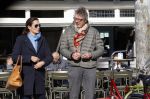 Amsterdam 9 maart 2016
Ursul de Geer kussend met zijn vriendin op het terras van cafe Wildschut.