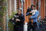 Amsterdam 5 maart 2016 
Zangerses Do Dominique v Hulst met haar man Mark en hun kinderen