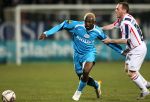 Tilburg, 25 Maart 2006 Kompetitiewedstrijd Willem II-PSV, Eindstand 0-3 Seizoen 2005/2006
Arouna Kone in duel met