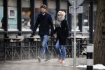 Amsterdam 12 februari 2017
Eva Jinek met haar vriend Dexter v d Voorn in amsterdam zuid.