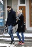 Amsterdam 12 februari 2017
Eva Jinek met haar vriend Dexter v d Voorn in amsterdam zuid.