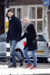 Amsterdam 12 februari 2017
Eva Jinek met haar vriend Dexter v d Voorn in amsterdam zuid.