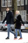 Amsterdam 12 februari 2017
Eva Jinek met haar vriend Dexter v d Voorn in amsterdam zuid.