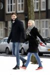 Amsterdam 12 februari 2017
Eva Jinek met haar vriend Dexter v d Voorn in amsterdam zuid.