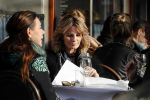 Amsterdam 15 februari 2017
Leontine Borsato op terras met vriendinnen.