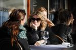 Amsterdam 15 februari 2017
Leontine Borsato op terras met vriendinnen.
