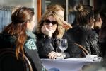 Amsterdam 15 februari 2017
Leontine Borsato op terras met vriendinnen.