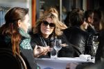 Amsterdam 15 februari 2017
Leontine Borsato op terras met vriendinnen.
