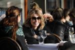 Amsterdam 15 februari 2017
Leontine Borsato op terras met vriendinnen.