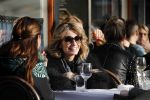 Amsterdam 15 februari 2017
Leontine Borsato op terras met vriendinnen.