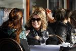 Amsterdam 15 februari 2017
Leontine Borsato op terras met vriendinnen.