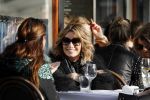 Amsterdam 15 februari 2017
Leontine Borsato op terras met vriendinnen.