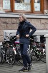 Amsterdam 16 februari 2017 
Matthijs v Nieuwkerk op de fiets in Amsterdam zuid.