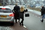 Lijnden Hoofddorp 10 februari 2017
Patricia Paay en haar man Robbert Hinfelaar gaan aangifte doen op het politieburo vanwege sekstape.