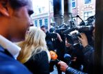 Haarlem, 27 Februari 2017 Proces Patricia Paay tegen haar buurman Maarten Oostvogel en bijgestaan door haar advocaat Mr. Johan Langelaar