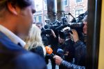 Haarlem, 27 Februari 2017 Proces Patricia Paay tegen haar buurman Maarten Oostvogel en bijgestaan door haar advocaat Mr. Johan Langelaar