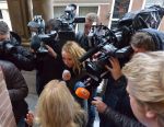 Haarlem, 27 Februari 2017 Proces Patricia Paay tegen haar buurman Maarten Oostvogel en bijgestaan door haar advocaat Mr. Johan Langelaar