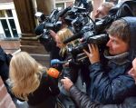Haarlem, 27 Februari 2017 Proces Patricia Paay tegen haar buurman Maarten Oostvogel en bijgestaan door haar advocaat Mr. Johan Langelaar