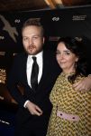 Amsterdam 9 maart 2018 
Boekenbal 2018 in de schouwburg van Amsterdam.
Arjen Lubach met zijn vriendin Martine de Jong