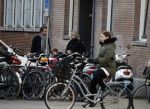 Amsterdam 15 februari 2018 
Chantal janzen met man Marco en zoon naar verloskundigenpraktijk