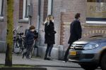 Amsterdam 15 februari 2018 
Chantal janzen met man Marco en zoon naar verloskundigenpraktijk