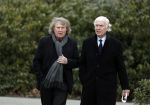 Leusden 6 maart 2018
Crematie Mies Bouwman in crematorium Leusden. Fred Oster met regisseur Bob ...
