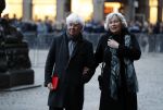 Amsterdam 3 februari 2018 
Prinses Beatrix viert haar 80e verjaardag in het paleis op de dam. Geert Mak en zijn vrouw