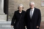 Rotterdam 20 februari 2018
Dienst voor overlijden /begrafenis Ruud Lubbers in de Laurentius Elisabeth Kathedraal. hanja Maij Weggen en haar man Peter Maij