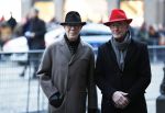 Amsterdam 3 februari 2018 
Prinses Beatrix viert haar 80e verjaardag in het paleis op de dam. Hans van Manen (L) met zijn partner Henk van Dijk