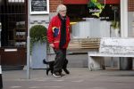 Amsterdam 23 februari 2018 
John v d Rest wandelend met zijn hond