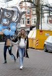 Amsterdam 11 maart 2018
Kim Kotter zwanger met blauwe ballonnen