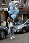 Amsterdam 11 maart 2018
Kim Kotter zwanger met blauwe ballonnen