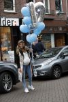 Amsterdam 11 maart 2018
Kim Kotter zwanger met blauwe ballonnen