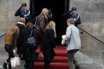 Amsterdam 3 februari 2018 
Prinses Beatrix viert haar 80e verjaardag in het paleis op de dam.  Koning Willem-Alexander en koningin Maxima arriveren met hun dochters, de prinsessen Amalia, Alexia en Ariane