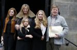 Amsterdam 3 februari 2018 
Prinses Beatrix viert haar 80e verjaardag in het paleis op de dam.  Koning Willem-Alexander en koningin Maxima arriveren met hun dochters, de prinsessen Amalia, Alexia en Ariane