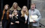 Amsterdam 3 februari 2018 
Prinses Beatrix viert haar 80e verjaardag in het paleis op de dam.  Koning Willem-Alexander en koningin Maxima arriveren met hun dochters, de prinsessen Amalia, Alexia en Ariane