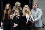 Amsterdam 3 februari 2018 
Prinses Beatrix viert haar 80e verjaardag in het paleis op de dam.  Koning Willem-Alexander en koningin Maxima arriveren met hun dochters, de prinsessen Amalia, Alexia en Ariane