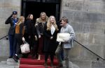 Amsterdam 3 februari 2018 
Prinses Beatrix viert haar 80e verjaardag in het paleis op de dam.  Koning Willem-Alexander en koningin Maxima arriveren met hun dochters, de prinsessen Amalia, Alexia en Ariane en hun aupair