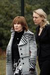 Leusden 6 maart 2018
Crematie Mies Bouwman in crematorium Leusden. Liesbeth List met dochter Elisah en schoonzoon