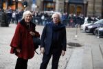 Amsterdam 3 februari 2018 
Prinses Beatrix viert haar 80e verjaardag in het paleis op de dam. Cees Dam en Martine v Loon-Labouchere