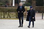 Leusden 6 maart 2018
Crematie Mies Bouwman in crematorium Leusden. Mathijs v Nieuwkerk met Marc Marie Huybregts