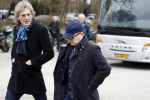 Leusden 6 maart 2018
Crematie Mies Bouwman in crematorium Leusden. Mathijs v Nieuwkerk met Marc Marie Huybregts