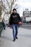 Amsterdam 9 maart 2018
Michel de man die een probleem heeft met Patricia Paay. Hij draagt een trui van eendevanger