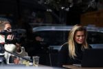 Amsterdam 19 februari 2018 
Nicolette v dam heeft opnames op het terras van haar restaurant  op de cornelis schuytstraat
