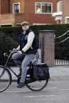 Amsterdam 5 maart 2018 
Patrick Stoof met zijn dochter op de fiets in Amsterdam