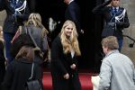 Amsterdam 3 februari 2018 
Prinses Beatrix viert haar 80e verjaardag in het paleis op de dam.  Koning Willem-Alexander en koningin Maxima arriveren met hun dochters, de prinsessen Amalia, Alexia en Ariane