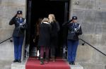 Amsterdam 3 februari 2018 
Prinses Beatrix viert haar 80e verjaardag in het paleis op de dam.  Koning Willem-Alexander en koningin Maxima arriveren met hun dochters, de prinsessen Amalia, Alexia en Ariane