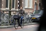 Amsterdam 10 februari 2018 
Prinses Marilene op de fiets in Amsterdam zuid