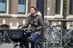 Amsterdam 10 februari 2018 
Prinses Marilene op de fiets in Amsterdam zuid